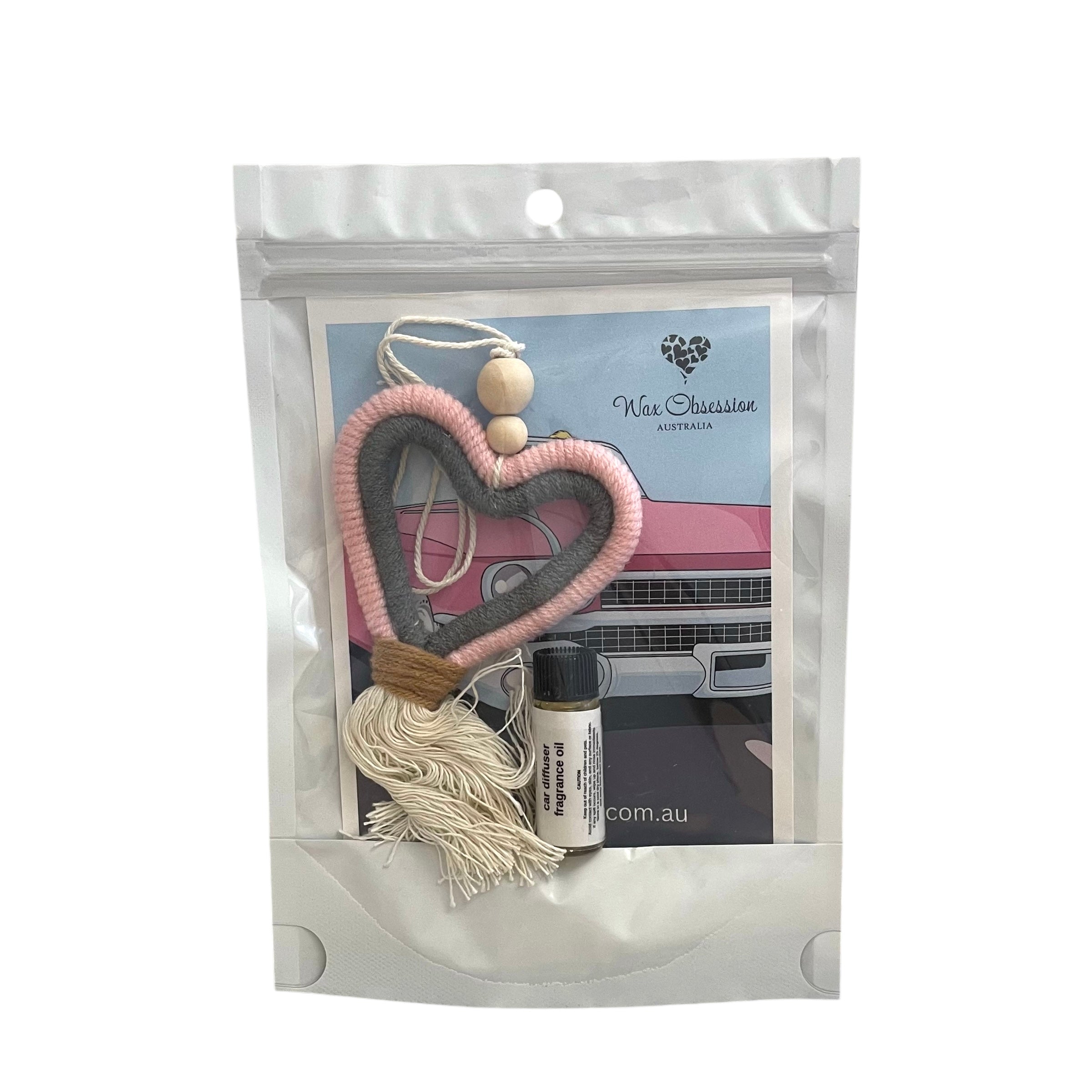 Car Fragrance - Pink & Grey Heart