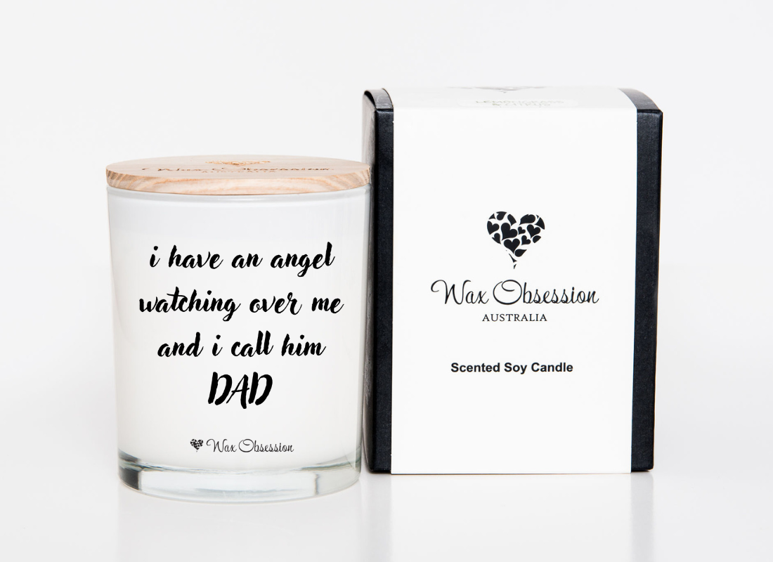 QUOTE CANDLE - I Have An Angel Watching Over Me