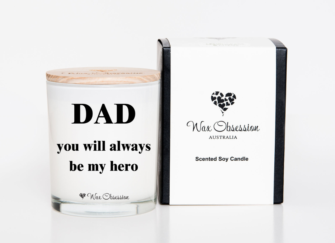 QUOTE CANDLE - Dad, You Will Always Be My Hero